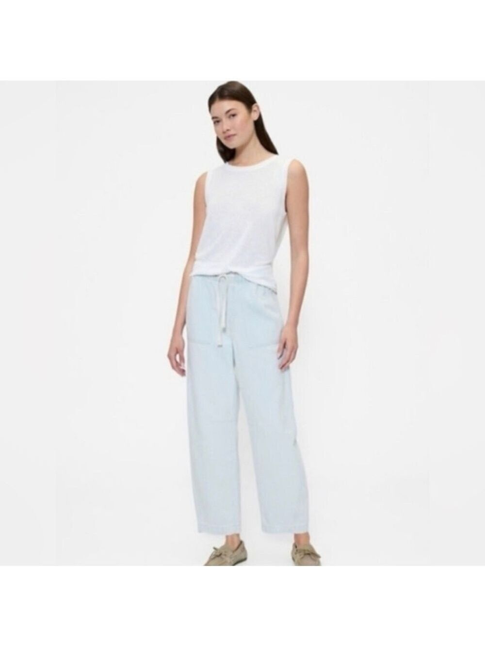Gap Mid-Rise Supersoft Pull-On Barrel Jeans Light Wash NWT XS Baggy Street Style